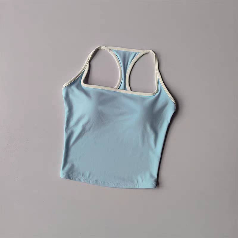 Strap-back Respirant Yoga Tank Top I-Shaped Back Design