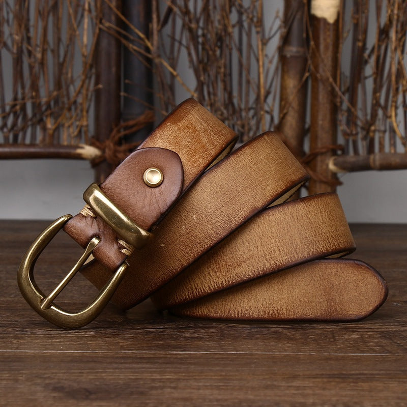 Boucle d'épingle en cuir Vintage De stressed Cowhide Waistband