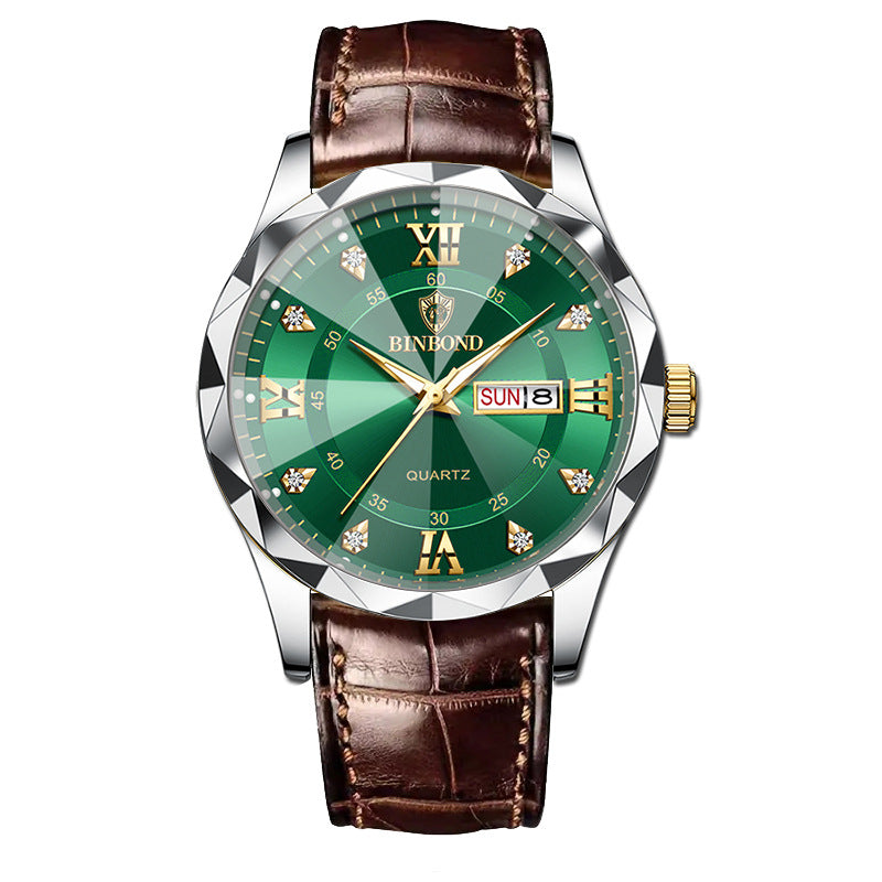 Véritable montre Quartz d'étudiant homme en cuir imperméable à l'eau