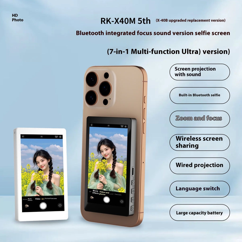 Téléphone mobile Arrière Magnetic Selfie Display Audio Zoom