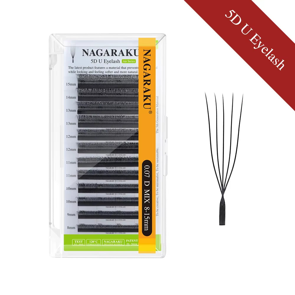 Faux cils en forme de feuille en U