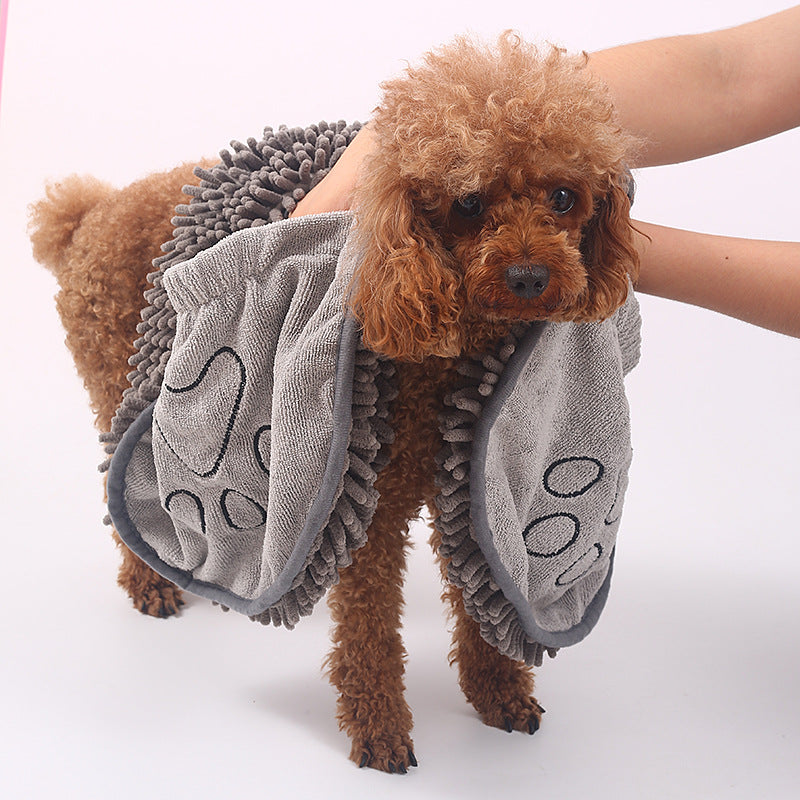 Serviette de bain pour chien Chenille
