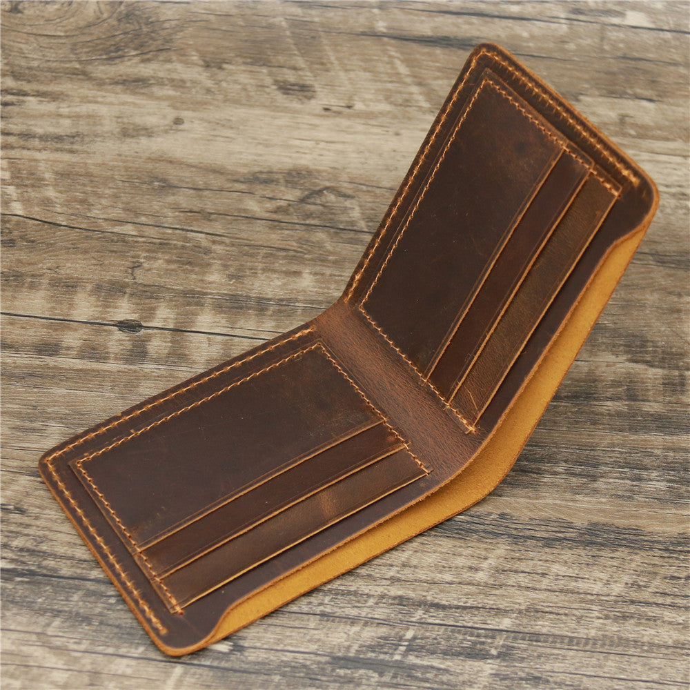 Crazy Horse en cuir pour hommes Wallet European and American Retro