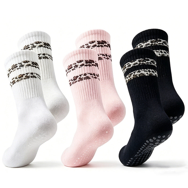 Chaussettes de sol en léopard rayé pour femmes