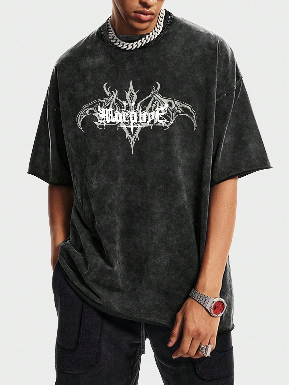 HermitCreate Laverd Short-sleeve Vintage Graphic avec une tache de la bande Michael