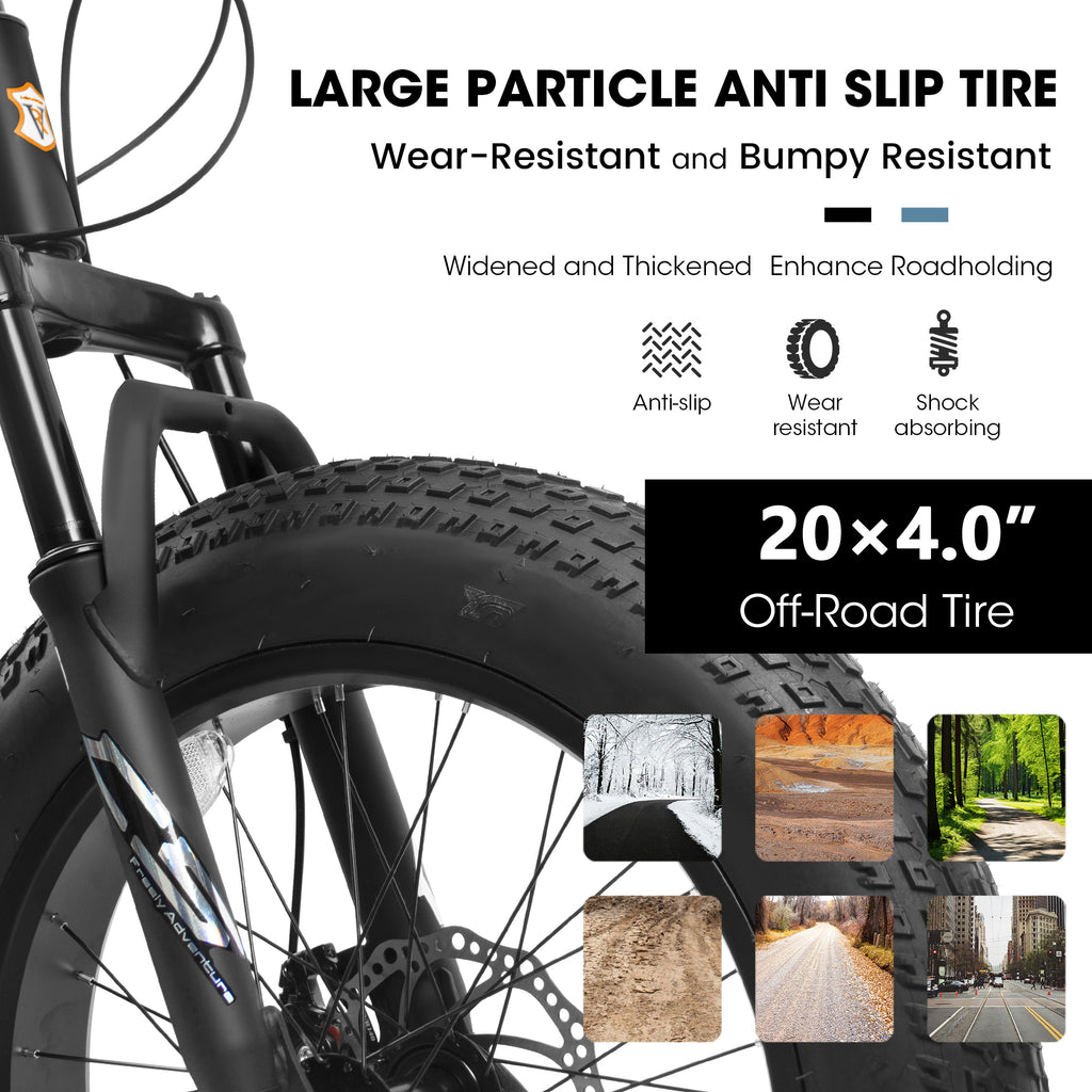 V202035 20 pouces Fat Tire Bike 7 Speed Mountain Bike