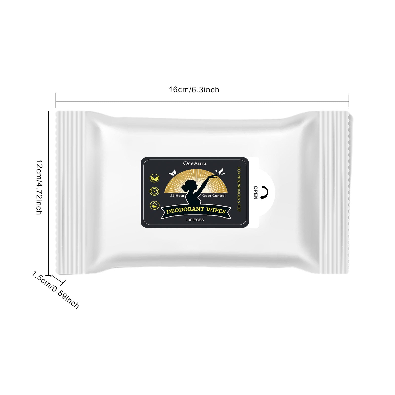 10 pièces1bag d'Odor désodorisant Wipes humides