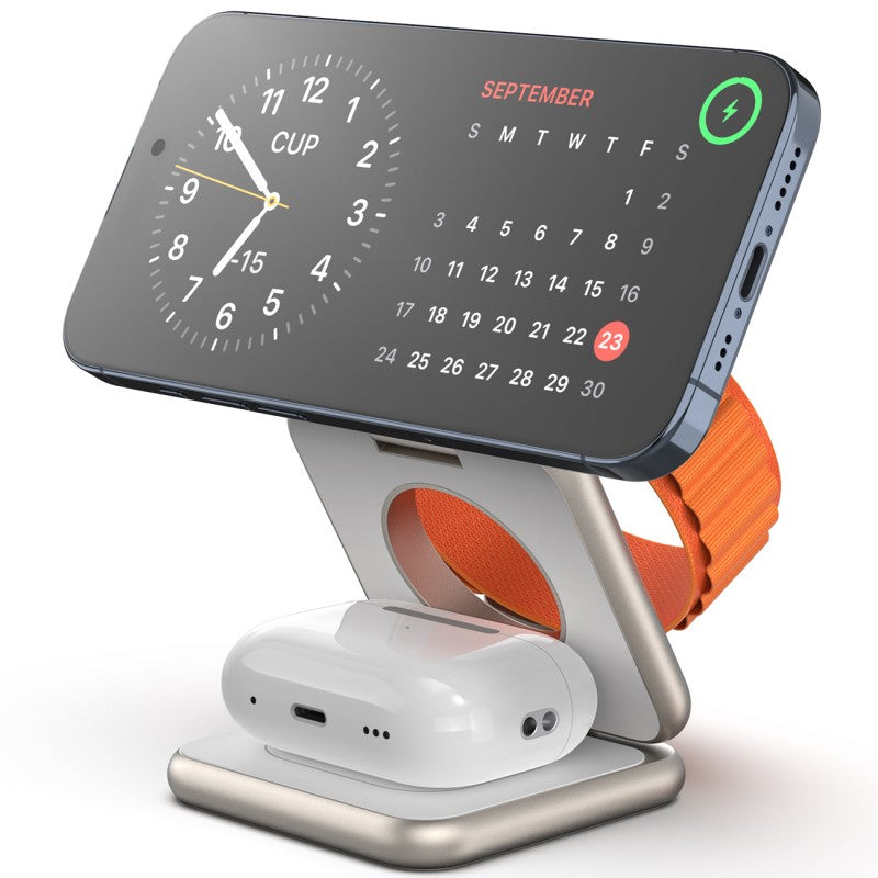 Casque de montre mobile Chargeur magnétique pliant 3 en un sans fil