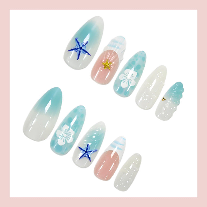 Stickers Blue Starfish Nails Portables 3D pour Manucures