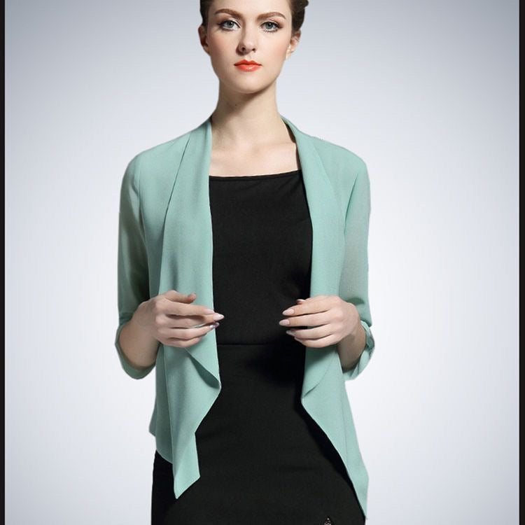Châle-style Sun-protective Top Solid-colore Loose-fit Casual Versatile Cardigan Veste