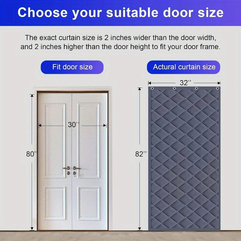 Winter quilted magnetic door curtain