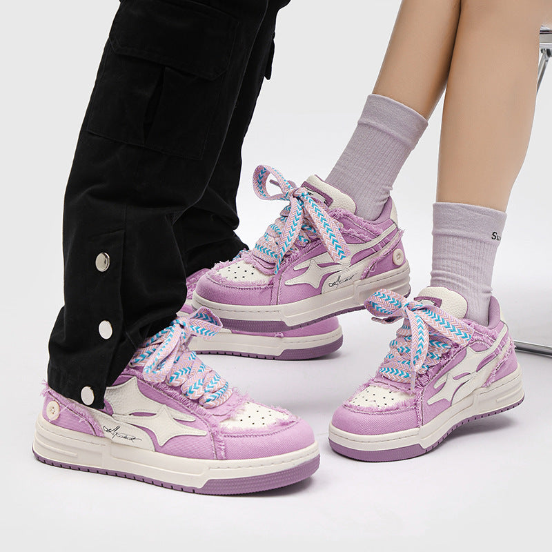 Femmes Mode Lavande Violet Fond épais Sports Casual Board Chaussures