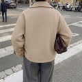 Manteau de laine coupée droite pour femmes