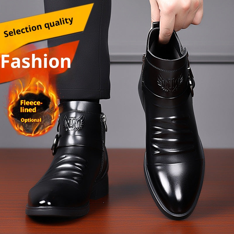 Mode homme British Bottes en cuir entreprise formelle Chelsea Bottes