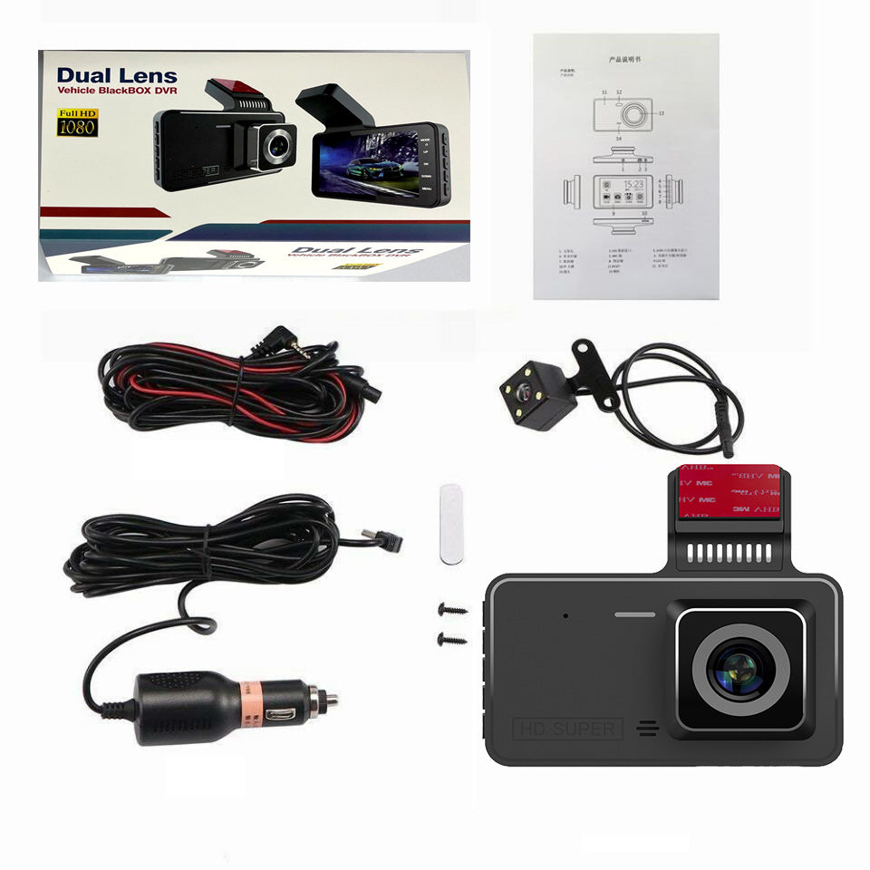 4 pouces d'adhésif Dashcam double objectif