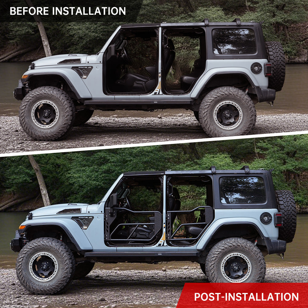 Portes de tubes avec miroir de vue latérale pour 2018- Wrangler JL