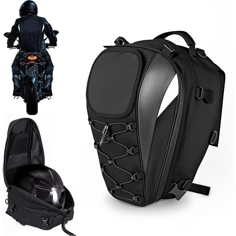 Siège arrière de moto Casque Grande capacité Cyclisme Sac à dos de voyage étanche Sac arrière Kni