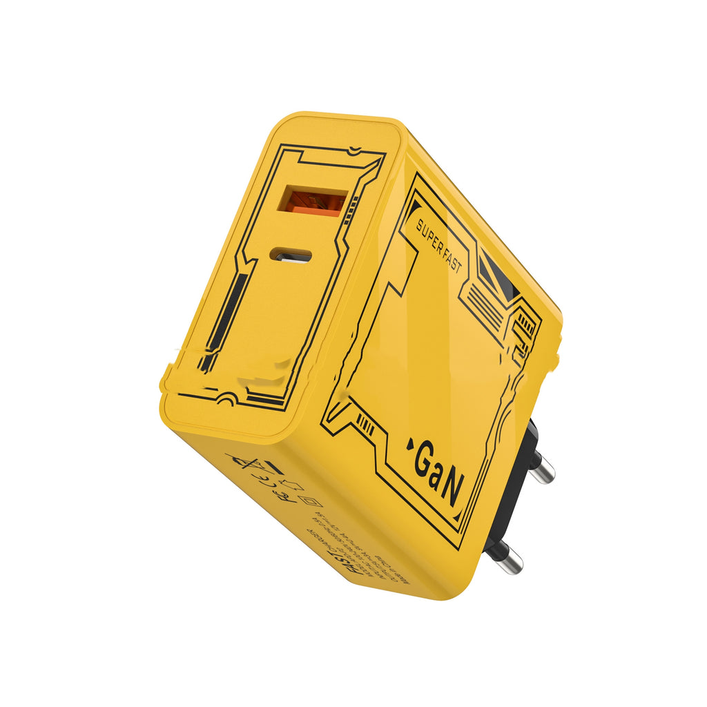 Machine Crustacean A C Chargeur jaune 5v2a Qc30 Charge rapide PD25W Fiche de charge