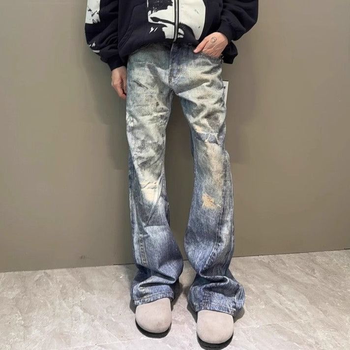 Jeans Blue Bootcut à imprimé numérique