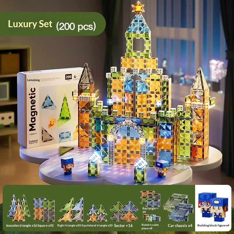 Creative Building Block Tower avec un jouet éducatif d'aimant puissant de Windows coloré