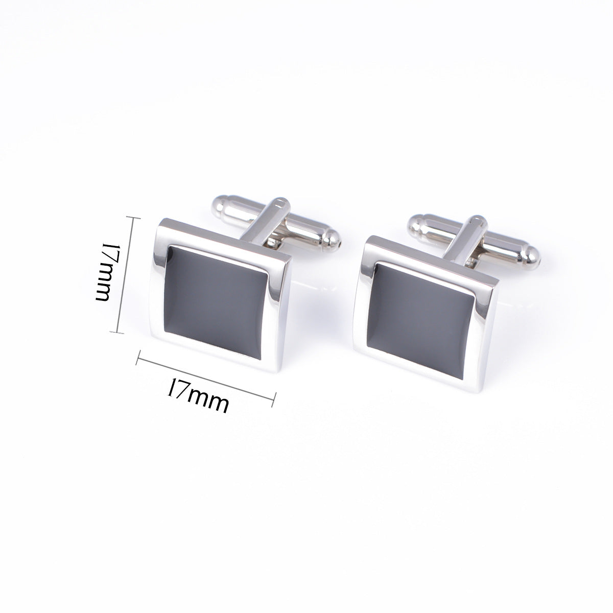 Classic Black Square Boutons de manchette français Epoxy Boutons de manchette