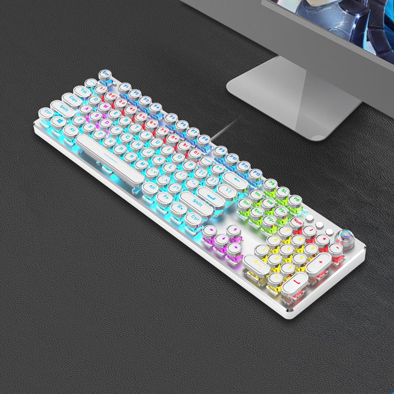 Clavier mécanique Steampunk et jeu de souris Retro 87-key Bureau Ordinateur portable filaire