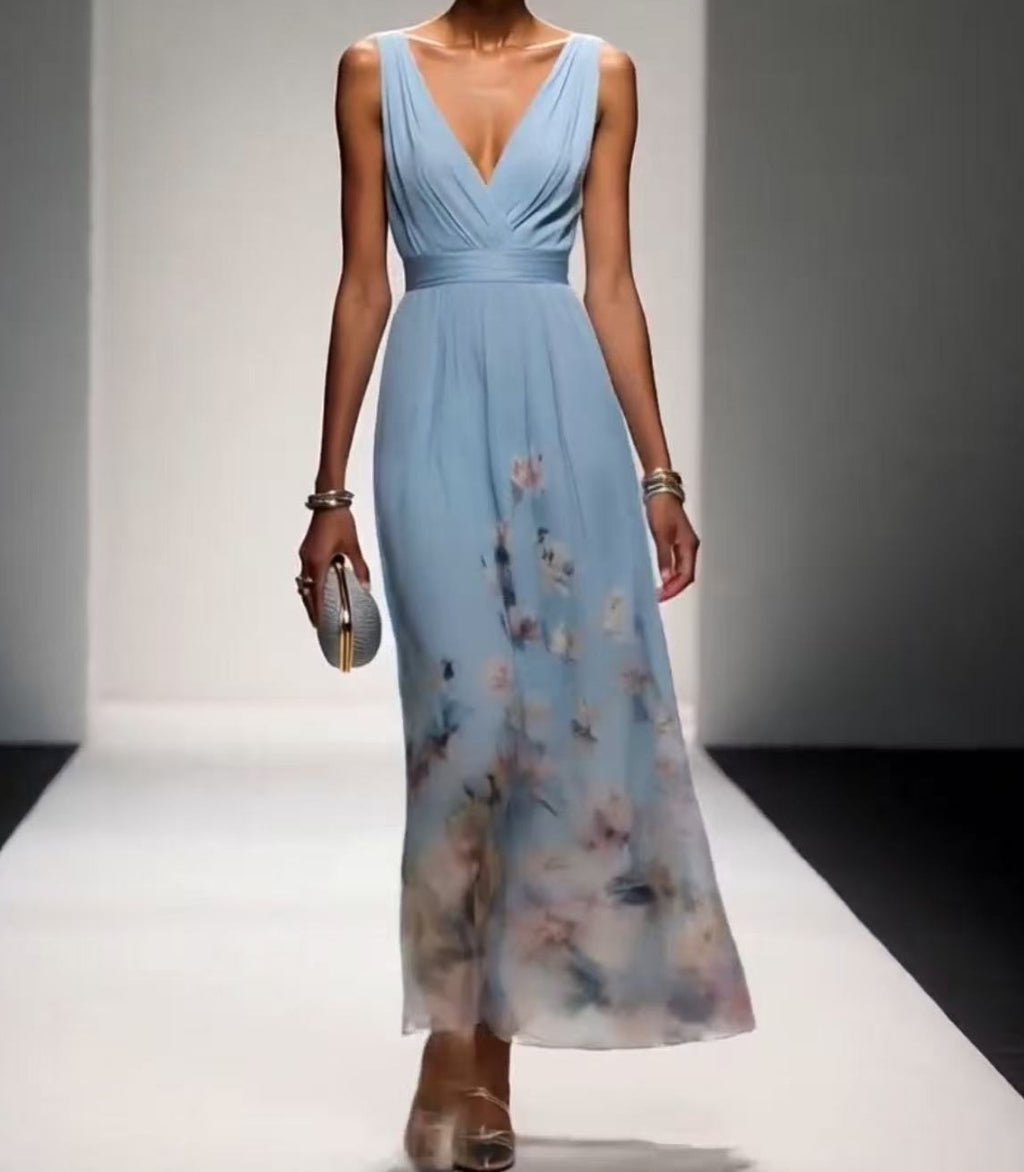 Robe élégante en col V du soir