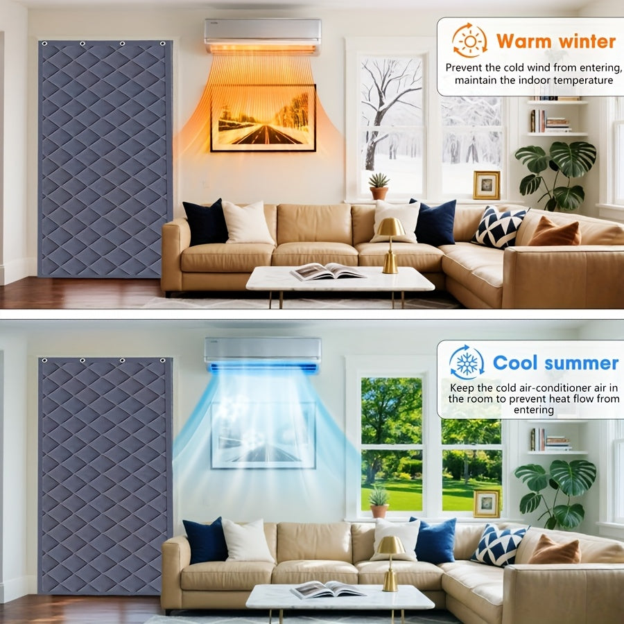 Insulated Oxford Door Curtain, Magnetic Seal