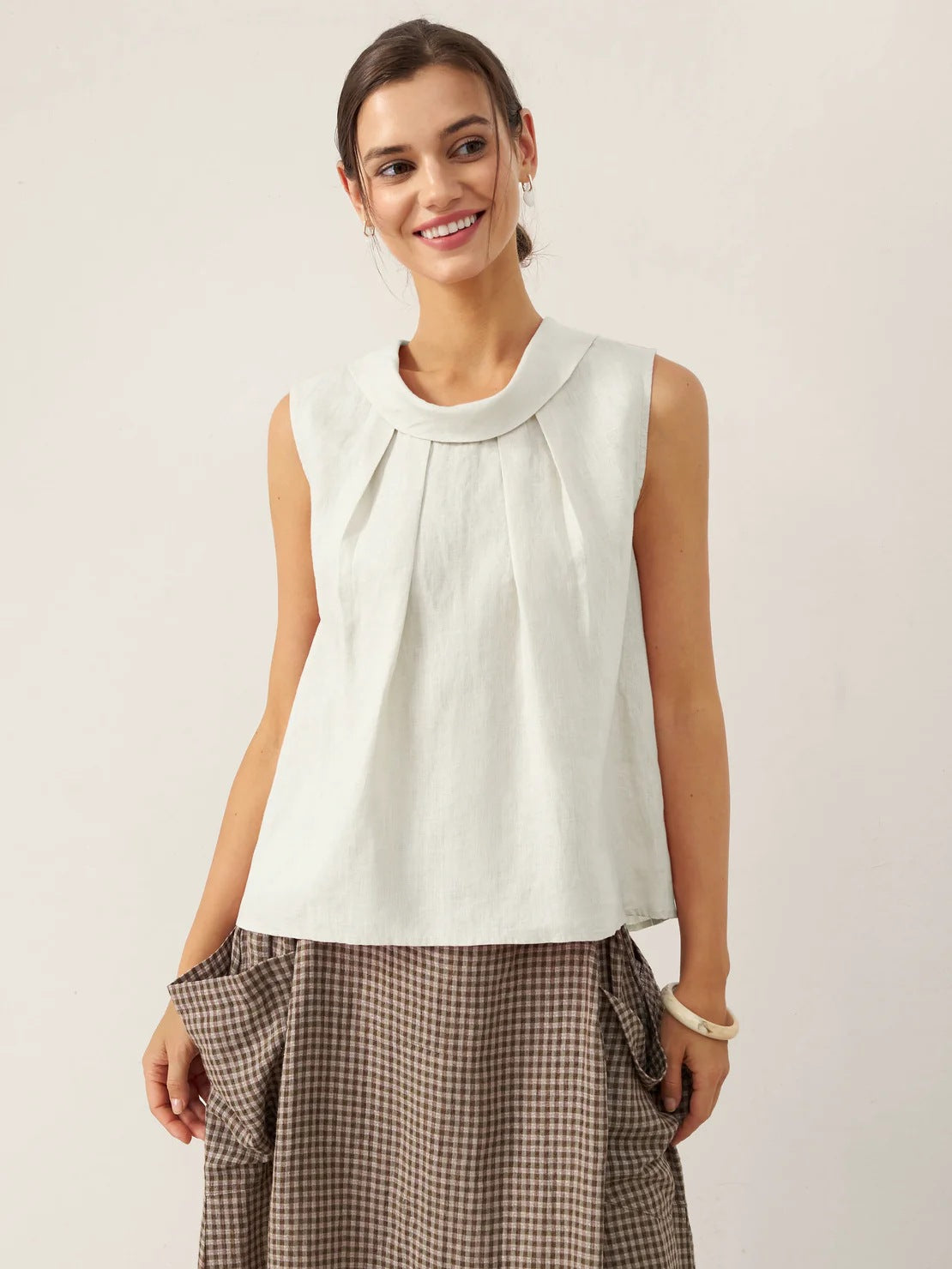 Linen Sleeveless Blouse for Women