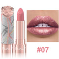 Rouge à lèvres perlescent métal-luster avec shimmer doré Et un effet tridimensionnel