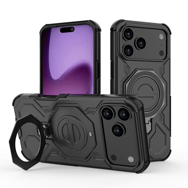 Pour I Téléphone 17 Pro Couverture de téléphone Shockproof Kickstand robuste magnétique