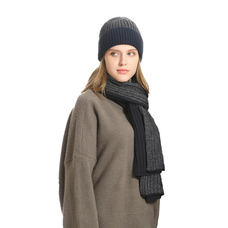 Gants d'écharpe de chapeau chaud tricotés Plus Fluff hommes d'hiver