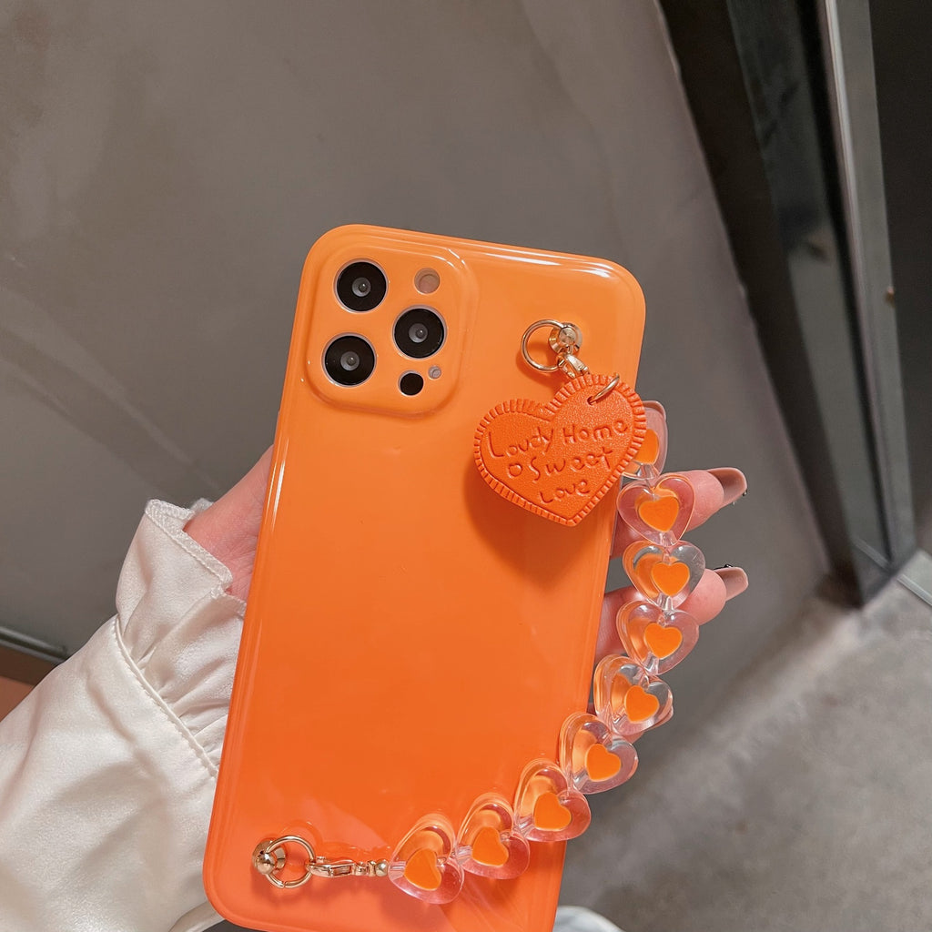 Fille Love Wrist chaîne de téléphone Case