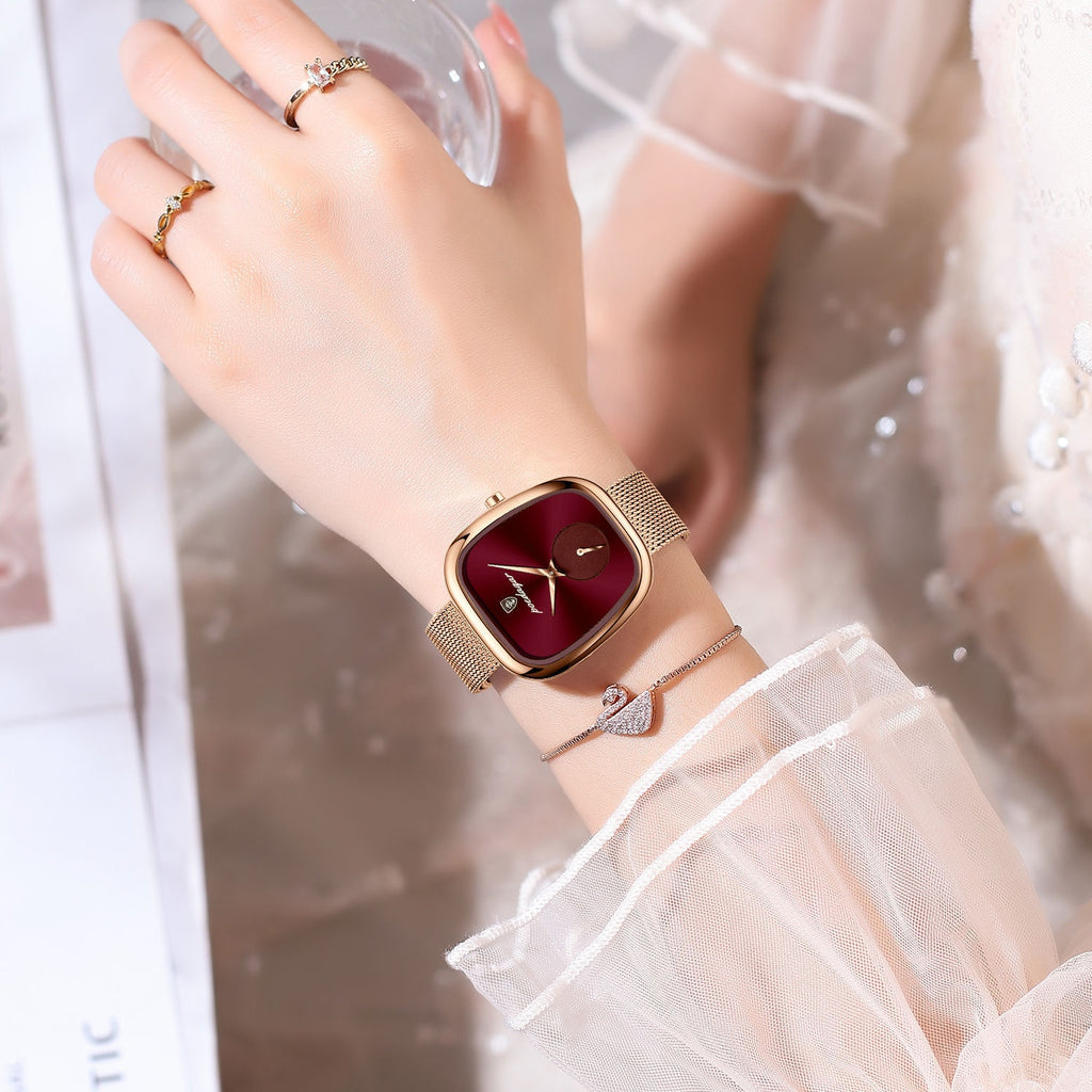 Tempérament Coréen Style Advanced Waterproof Net Rouge Montre pour les femmes