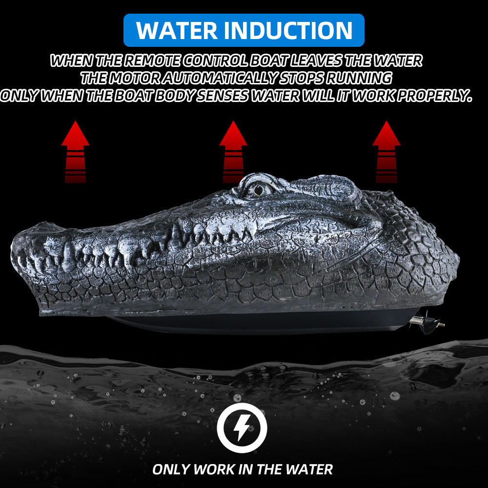 Simulated Crocodile Head Remote-control Navire pour enfants Modèle de bateau Jouets Garçon Spoof