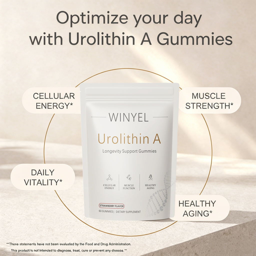 WINYEL Urolithine Un supplément Gommies - Pour un vieillissement en santé Énergie cellulaire Force musculaire