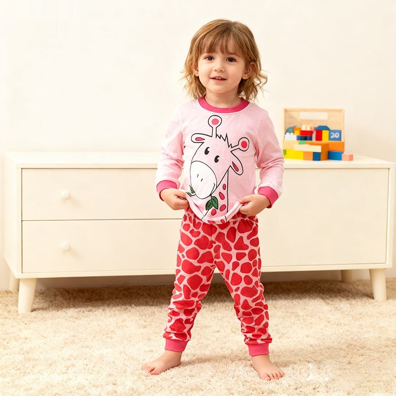 Ensemble de vêtements de salon pour enfants à manches longues en coton