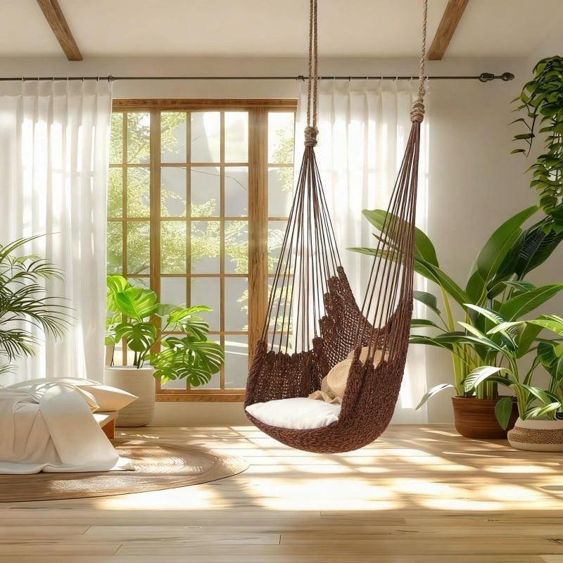 Balcon Home Courtyard Rocking Chair Nylon Mesh Rope Chaise suspendue