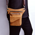 Véritable sac de taille en cuir pour hommes extérieur