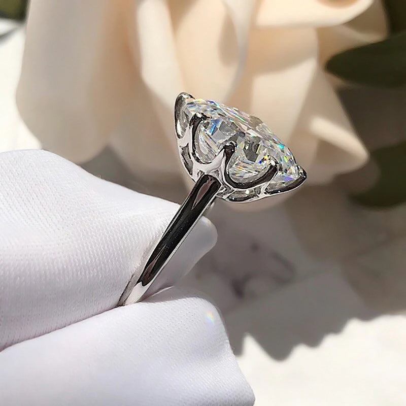 Anneau de Zircon carré pour femmes
