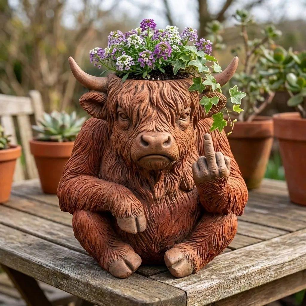 Pot de fleurs à doigts moyens pour animaux de métier de résine créative
