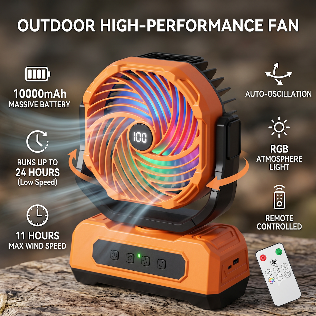 Vent Haute Puissance REG léger ventilateur rechargeable portable
