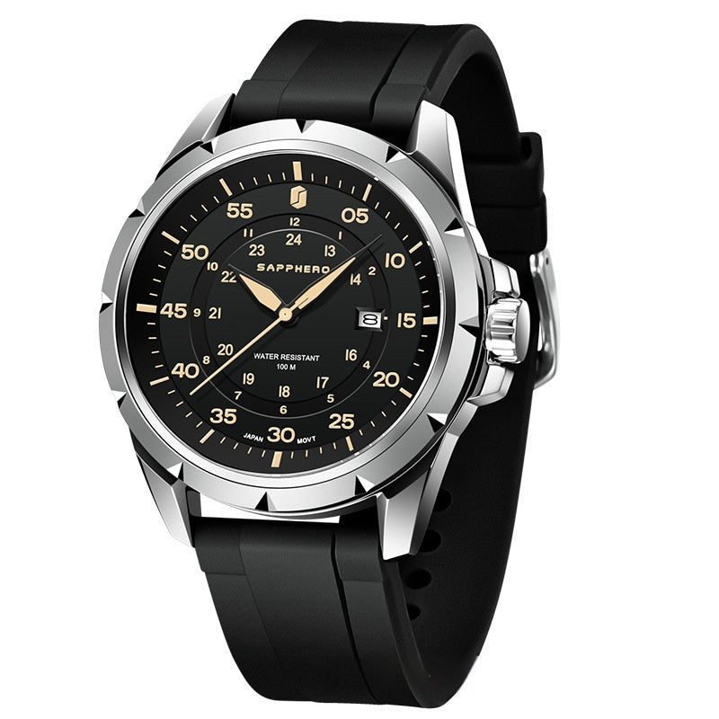 Youth Student Quartz Exam Watch Homme Silicone Waterproof 520 Cadeau pour petit ami