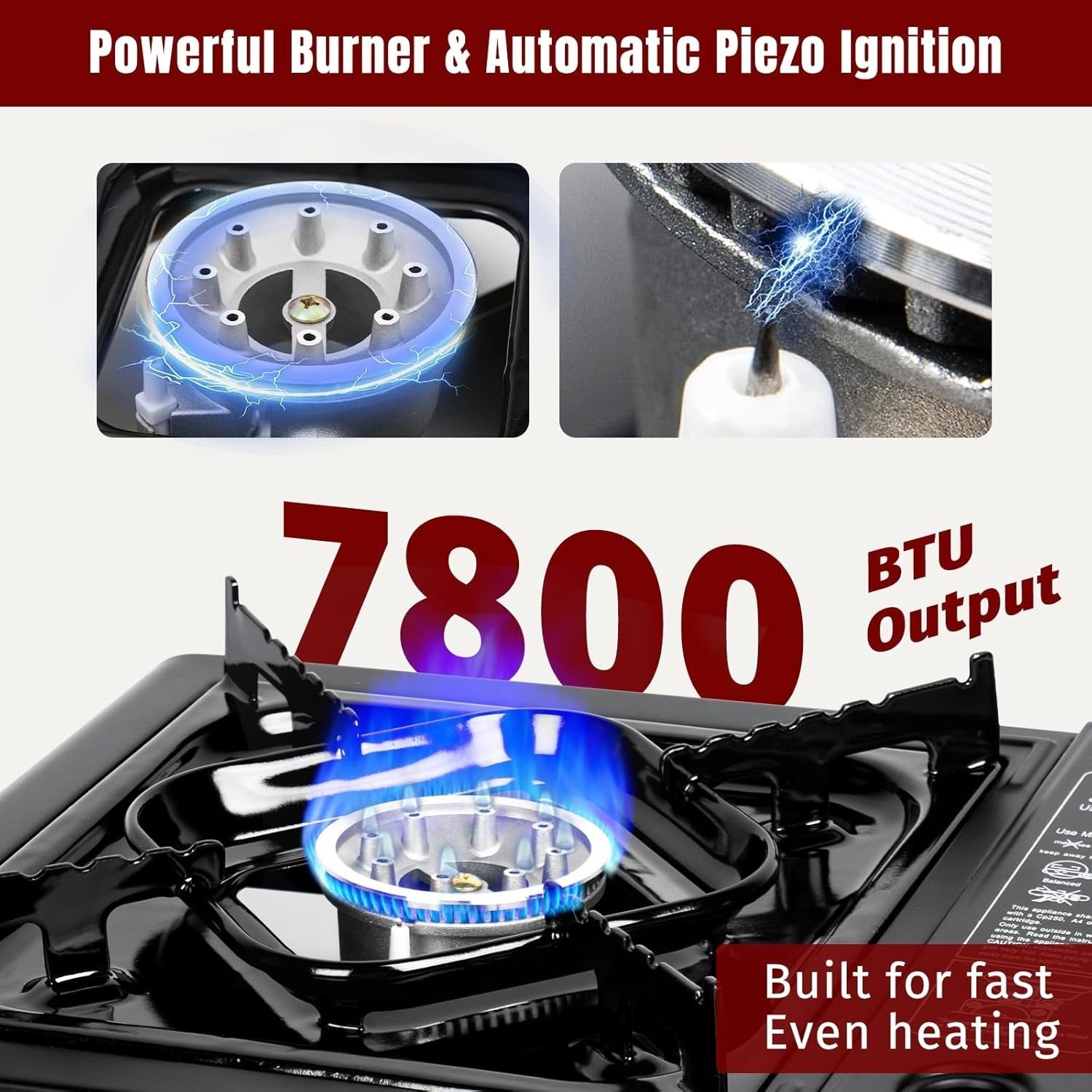 Camping en plein air Butane Gas Stove Portable Single Burner Hob BBQ Picnic Cooker UK
