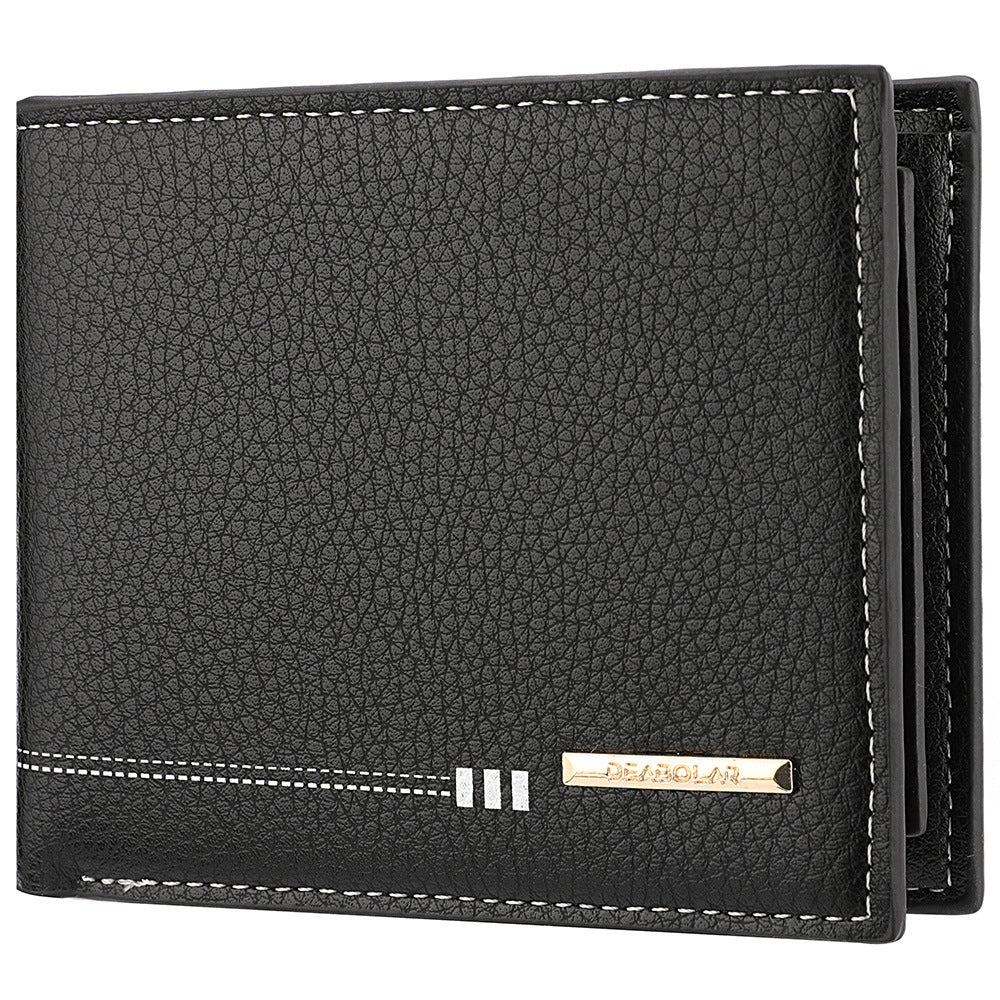 Multi-fonctionnel Fentes de cartes multiples Retro Portefeuille Court Homme
