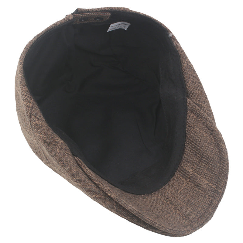 Hommes Linge de coton Vintage Peaked Cap