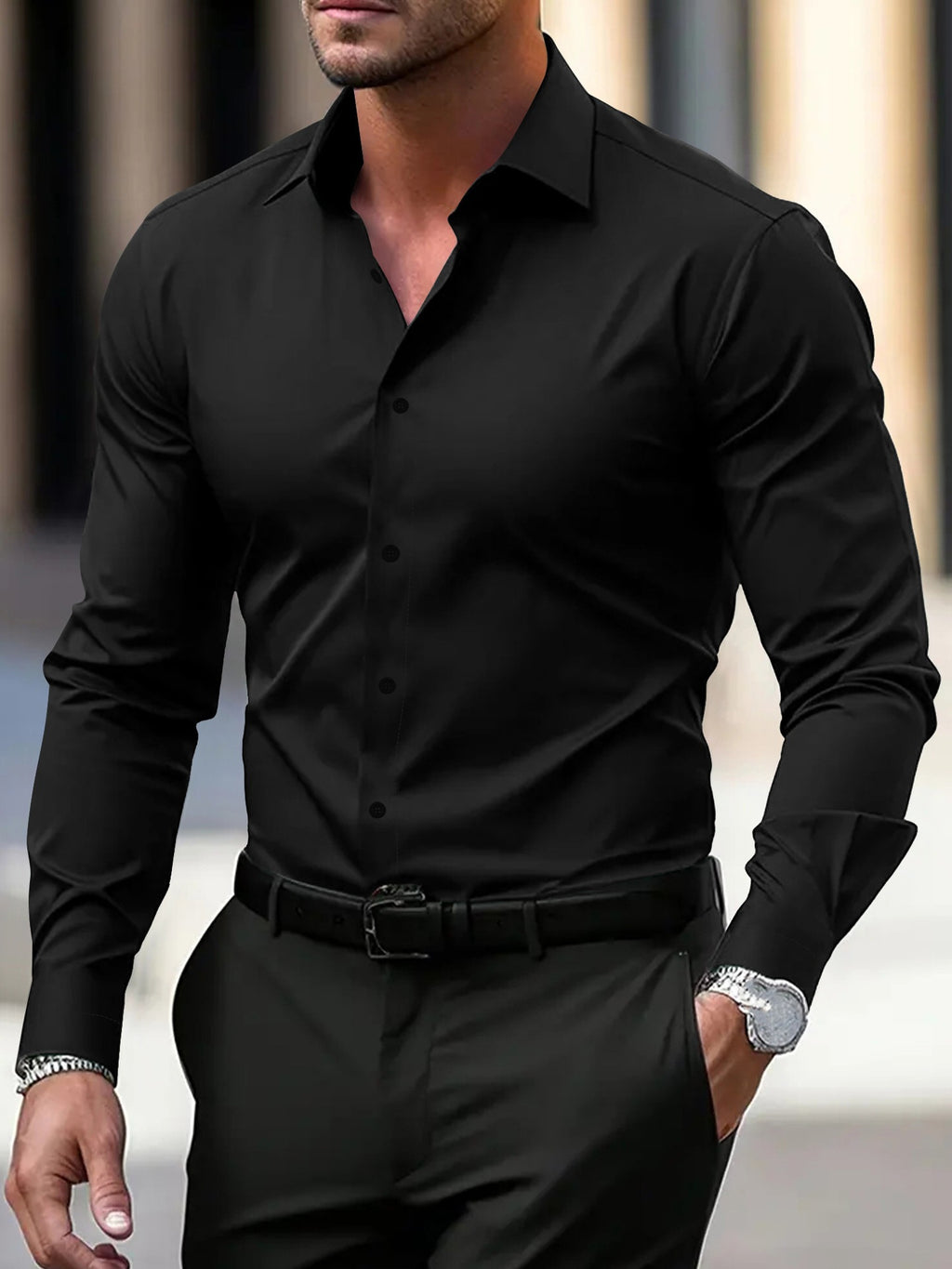 Chemise Homme à manches longues Plus Taille Business