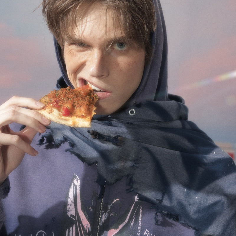 Gentian Violet Vampire Destruction Imprimer Hoodie
