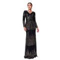 Manches longues col V Sexy Slim-fit Long Sequined Banquet Robe de soirée