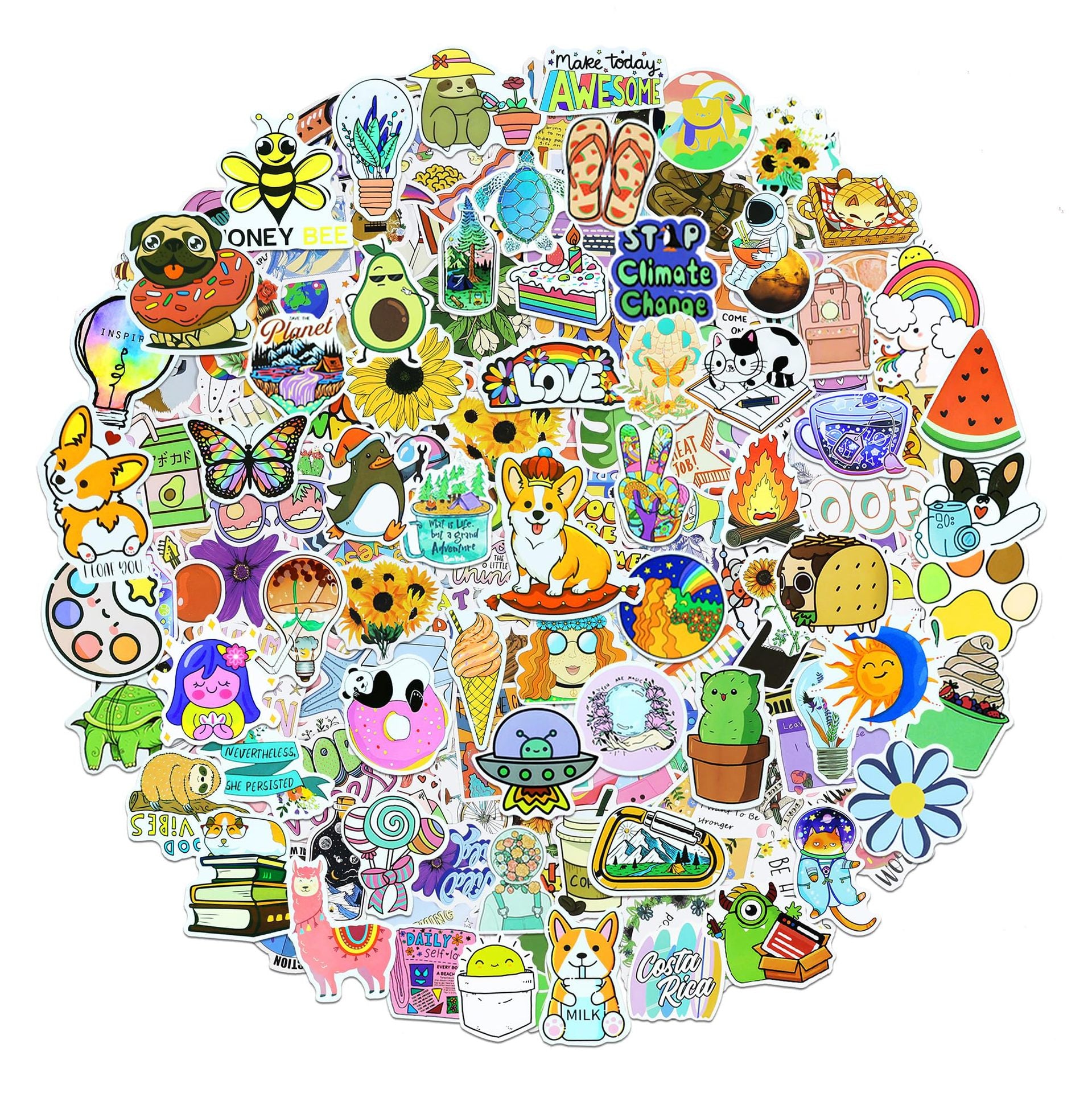 Stickers Style 200 pièces Bricolage décoratif notebook de bagages Etiquette imperméable